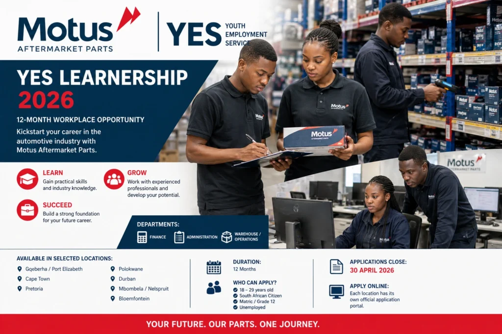 Motus Aftermarket Parts YES Learnership
