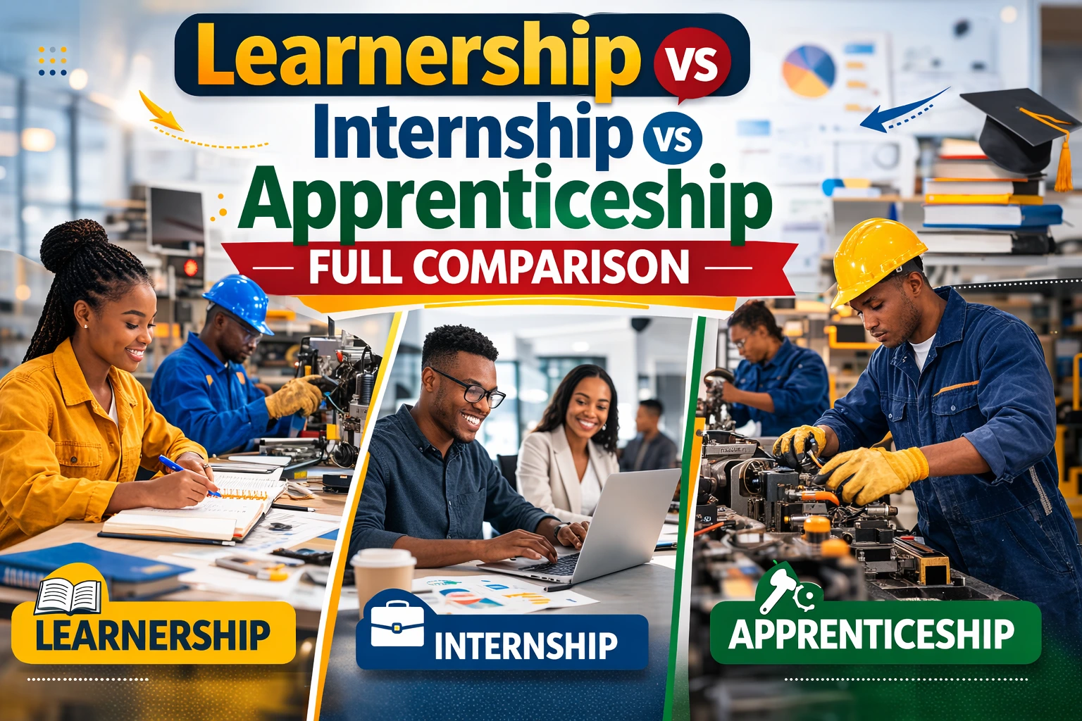 Learnership vs Internship vs Apprenticeship