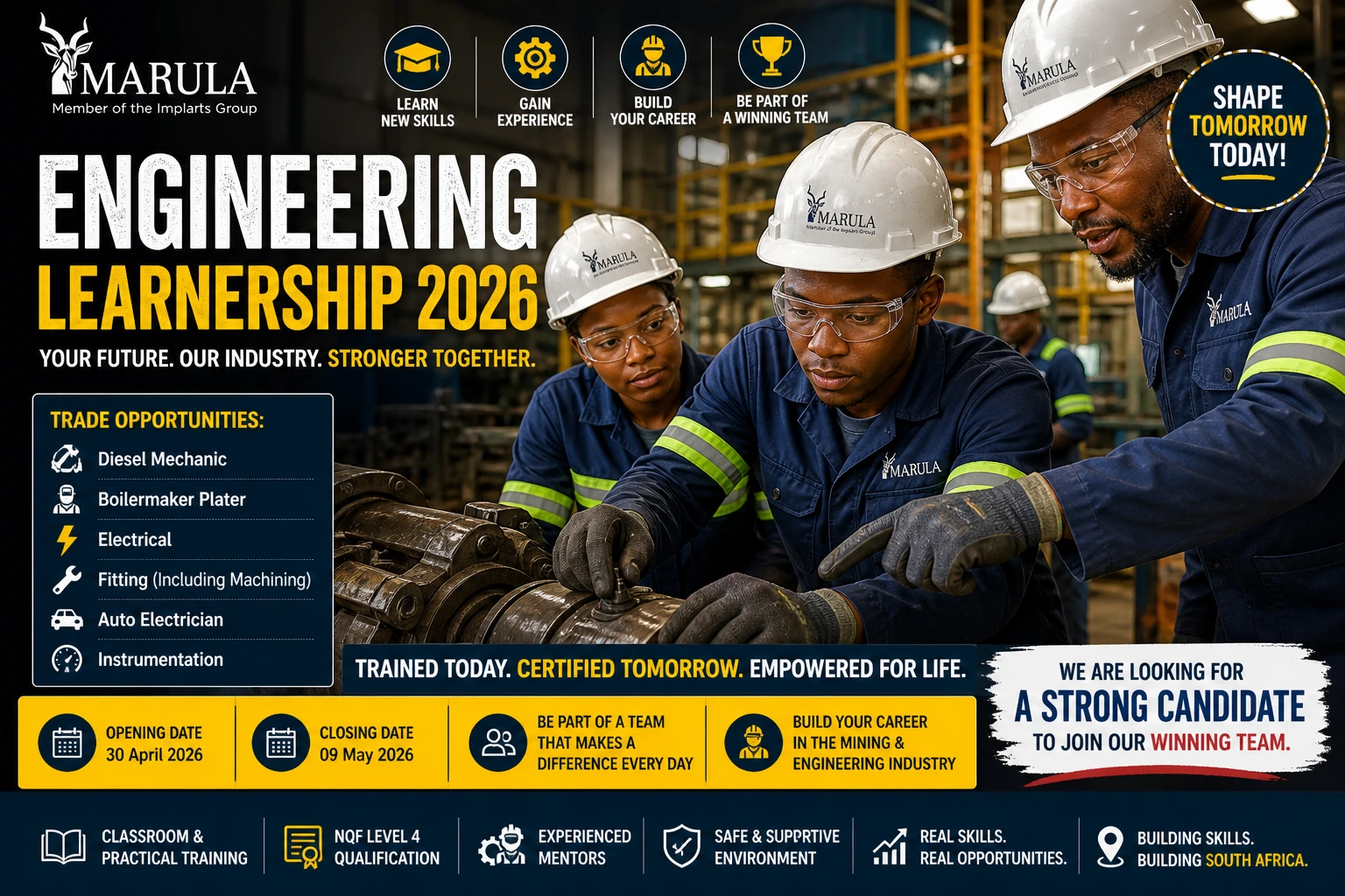 Marula Engineering Learnership 2026